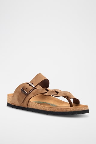 Sandalias de nobuk Gisel - Beige - Diseño ancho