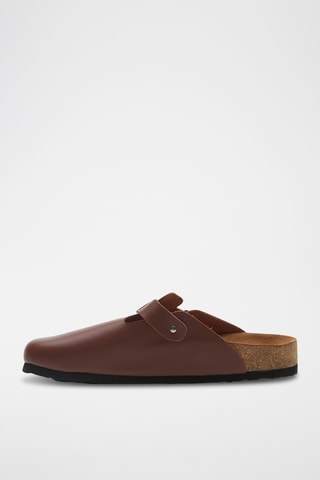 Zuecos de nobuk Capri - Marrón - Diseño ancho