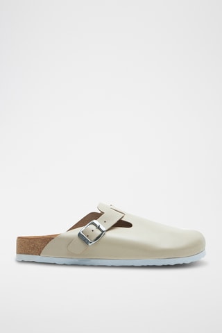 Zuecos de nobuk Capri - Beige - Diseño ancho