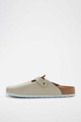 Zuecos de nobuk Capri - Beige - Diseño ancho