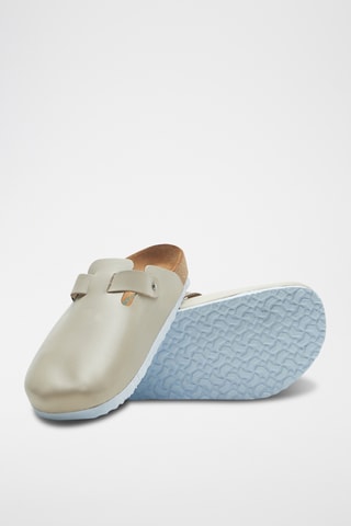 Zuecos de nobuk Capri - Beige - Diseño ancho
