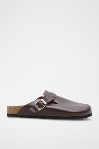Zuecos de nobuk Capri - Burdeos - Diseño ancho