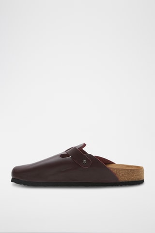Zuecos de nobuk Capri - Burdeos - Diseño ancho