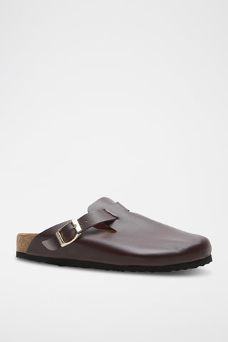 Zuecos de nobuk Capri - Burdeos - Diseño ancho