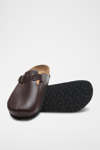 Zuecos de nobuk Capri - Burdeos - Diseño ancho