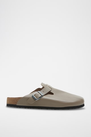 Zuecos de nobuk Capri - Topo - Diseño ancho