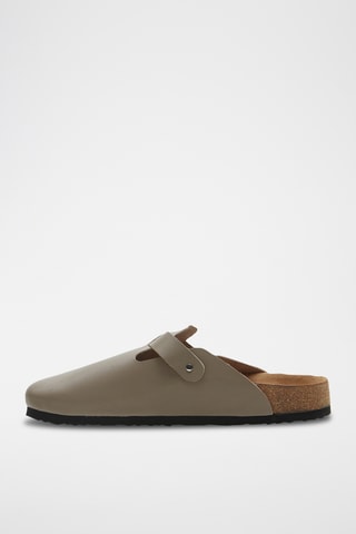 Zuecos de nobuk Capri - Topo - Diseño ancho