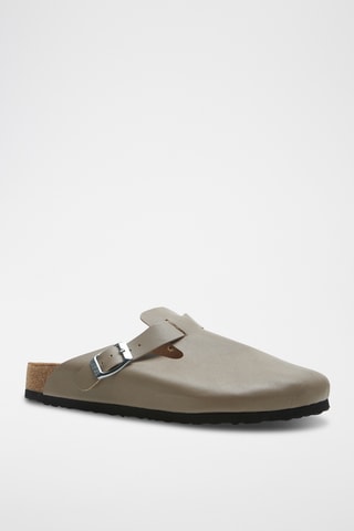 Zuecos de nobuk Capri - Topo - Diseño ancho
