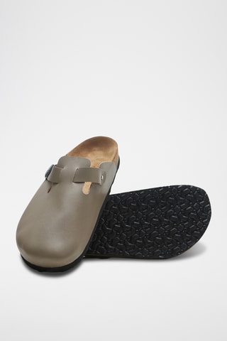 Zuecos de nobuk Capri - Topo - Diseño ancho