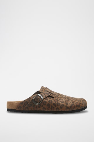 Zuecos de nobuk Capri - Marrón - Diseño ancho