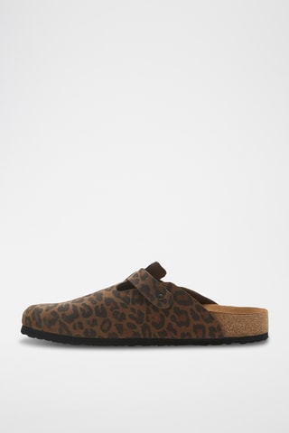 Zuecos de nobuk Capri - Marrón - Diseño ancho