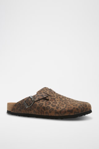 Zuecos de nobuk Capri - Marrón - Diseño ancho