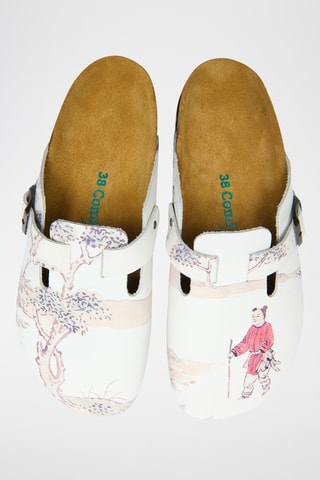 Zuecos de nobuk Capri-DJ - Blanco - Diseño ancho