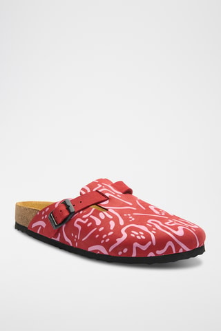 Zuecos de nobuk Capri-PR - Rojo - Diseño ancho