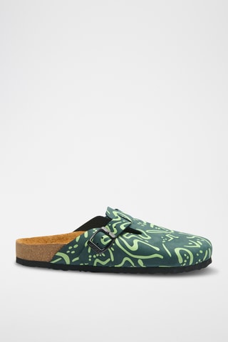 Zuecos de nobuk Capri-PR - Azul marino - Diseño ancho