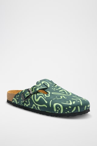 Zuecos de nobuk Capri-PR - Azul marino - Diseño ancho