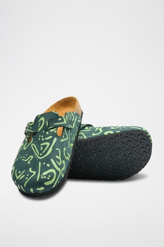 Zuecos de nobuk Capri-PR - Azul marino - Diseño ancho