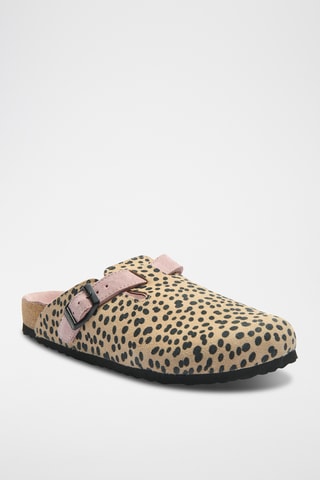 Zuecos de nobuk Capri-PR - Beige - Diseño ancho
