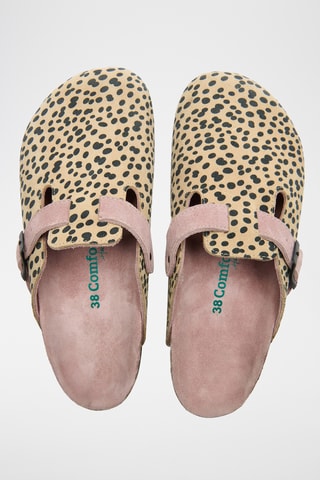 Zuecos de nobuk Capri-PR - Beige - Diseño ancho