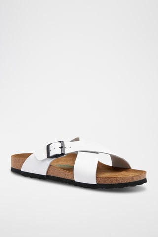 Sandalias de piel nobuk Cross - Blanco - Diseño ancho