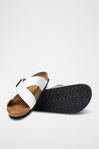 Sandalias de piel nobuk Cross - Blanco - Diseño ancho