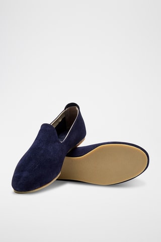 Slippers de nobuk Merle - Azul marino - Diseño normal