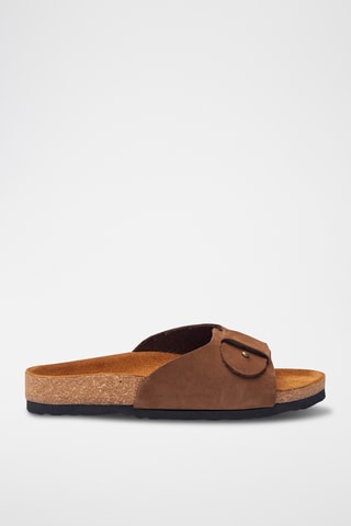 Sandalias de nobuk Willa - Marrón - Diseño ancho