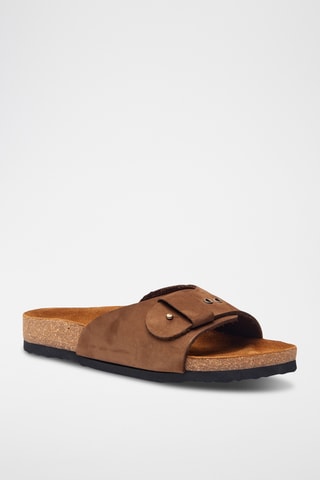 Sandalias de nobuk Willa - Marrón - Diseño ancho