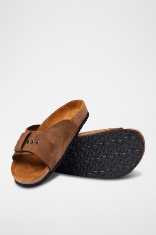 Sandalias de nobuk Willa - Marrón - Diseño ancho