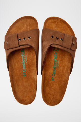 Sandalias de nobuk Willa - Marrón - Diseño ancho