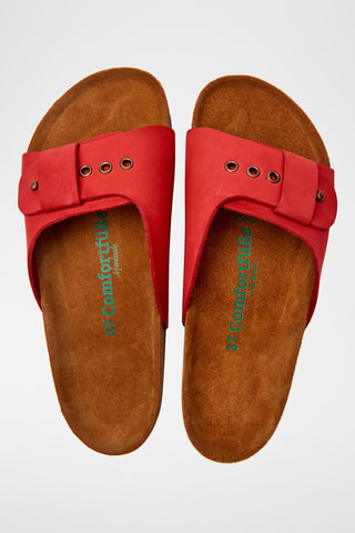 Sandalias de nobuk Willa - Rojo - Diseño ancho