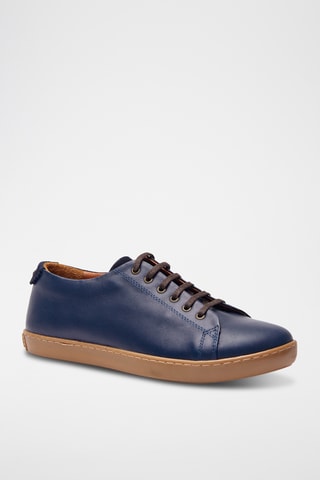 Zapatillas de piel napa Lucas - Azul marino - Diseño normal