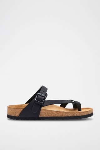 Sandalias de nobuk Fae - Negro - Diseño ancho