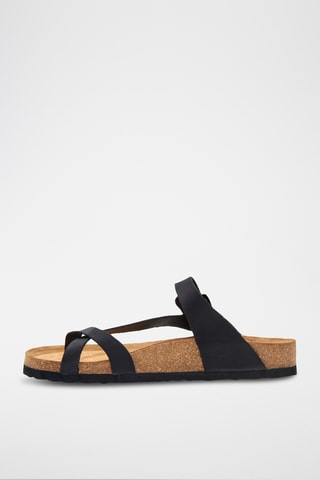 Sandalias de nobuk Fae - Negro - Diseño ancho