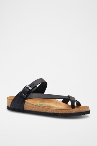 Sandalias de nobuk Fae - Negro - Diseño ancho