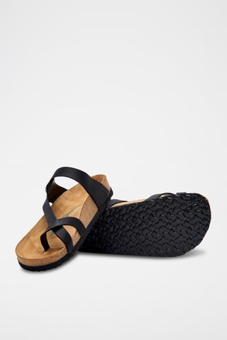Sandalias de nobuk Fae - Negro - Diseño ancho