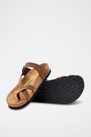 Sandalias de nobuk Fae - Marrón - Diseño ancho
