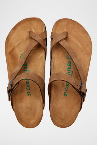Sandalias de nobuk Fae - Marrón - Diseño ancho