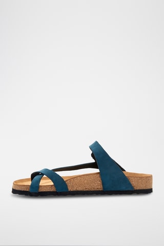 Sandalias de nobuk Fae - Azul marino - Diseño ancho