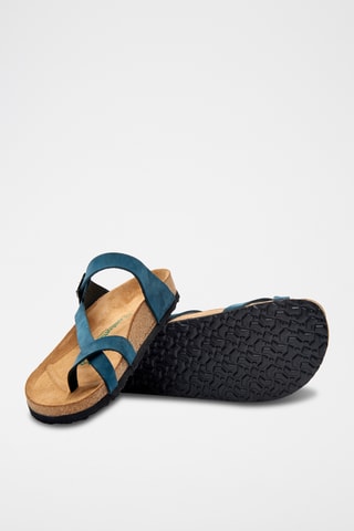 Sandalias de nobuk Fae - Azul marino - Diseño ancho