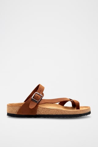 Sandalias de nobuk Fae - Marrón - Diseño ancho