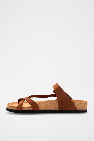 Sandalias de nobuk Fae - Marrón - Diseño ancho
