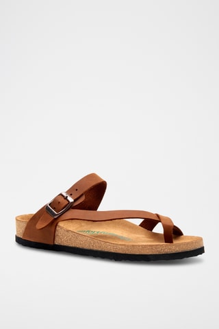 Sandalias de nobuk Fae - Marrón - Diseño ancho