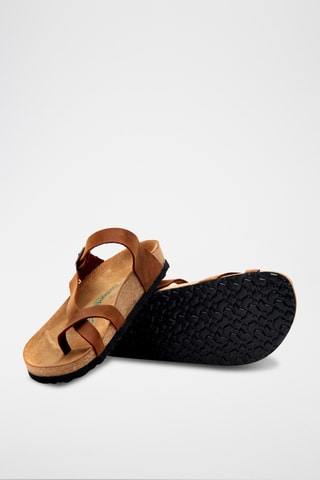 Sandalias de nobuk Fae - Marrón - Diseño ancho