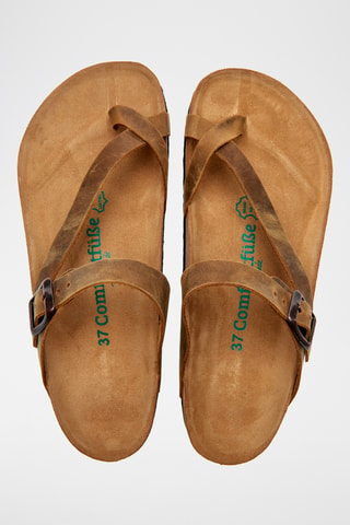 Sandalias de nobuk Fae - Beige - Diseño ancho
