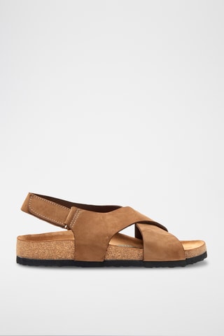 Sandalias de nobuk Fayette - Marrón - Diseño ancho