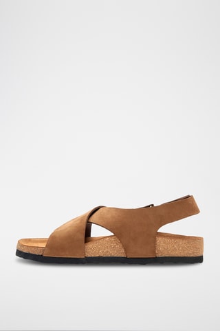 Sandalias de nobuk Fayette - Marrón - Diseño ancho