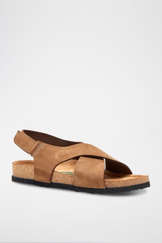Sandalias de nobuk Fayette - Marrón - Diseño ancho