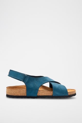 Sandalias de nobuk Fayette - Azul marino - Diseño ancho