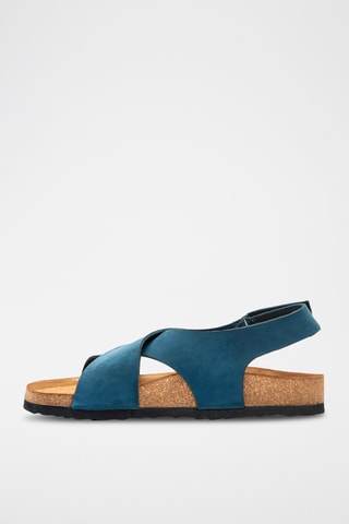 Sandalias de nobuk Fayette - Azul marino - Diseño ancho